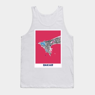 Dakar - Senegal MilkTea City Map Tank Top